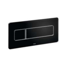 Immagine di Viega VISIGN FOR MORE 105 placca di comando, risciacquo a due quantità, tasti rettangolari, placca in vetro nero 758837