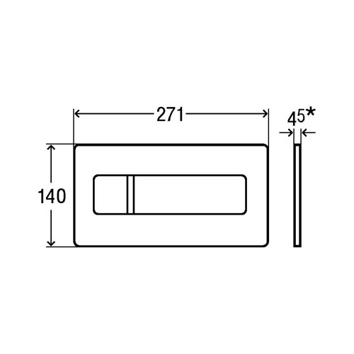 Immagine di Viega VISIGN FOR MORE 105 placca di comando, risciacquo a due quantità, tasti rettangolari, placca in alluminio cromato satinato 758950