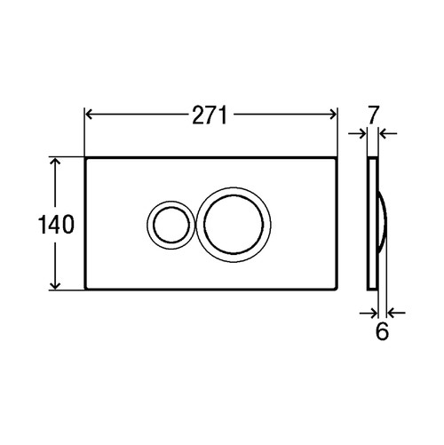 Immagine di Viega VISIGN FOR STYLE 10 placca di comando, risciacquo a due quantità, tasti rotondi, placca in materiale plastico colore bianco alpino 596316