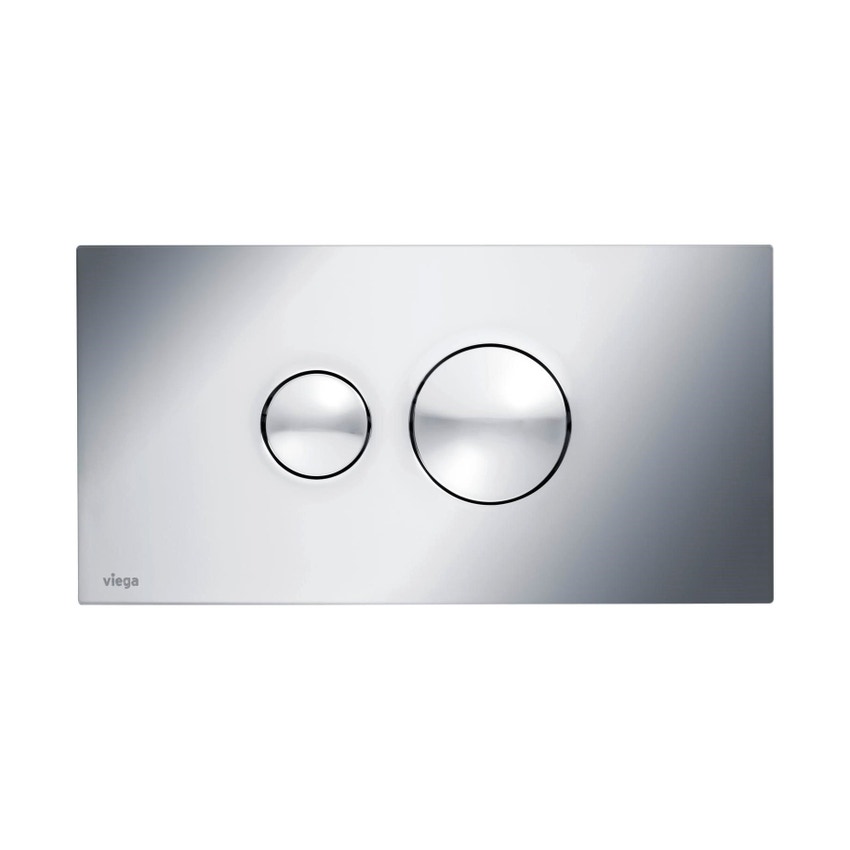 Immagine di Viega VISIGN FOR STYLE 10 placca di comando, risciacquo a due quantità, tasti rotondi, placca in materiale plastico cromato 596323