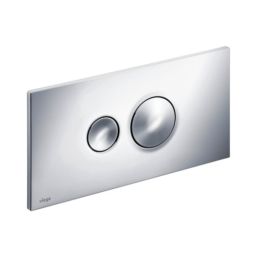Immagine di Viega VISIGN FOR STYLE 10 placca di comando, risciacquo a due quantità, tasti rotondi, placca in materiale plastico cromato 596323