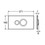 Immagine di Viega VISIGN FOR STYLE 10 placca di comando, risciacquo a due quantità, tasti rotondi, placca in materiale plastico cromato 596323