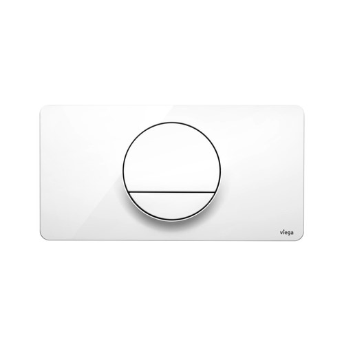 Immagine di Viega VISIGN FOR STYLE 13 placca di comando, risciacquo a due quantità, tasti rotondi, placca in materiale plastico color bianco alpino 654498