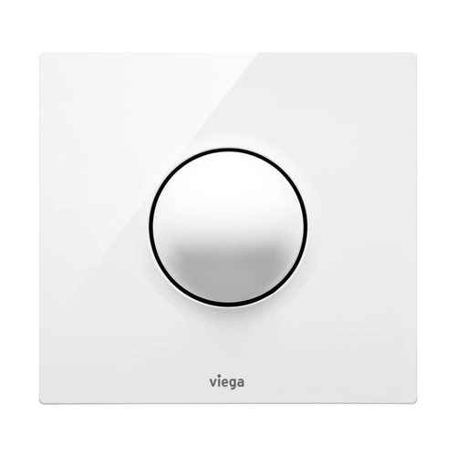 Immagine di Viega VISING FOR STYLE 10 placca di comando per orinatorio, risciacquo a una quantità, tasto rotondo, colore bianco alpino 721756