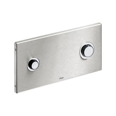 Immagine di Viega VISIGN FOR PUBLIC 2 placca di comando, risciacquo a due quantità, tasti rotondi, placca in acciaio inossidabile lucido 672058