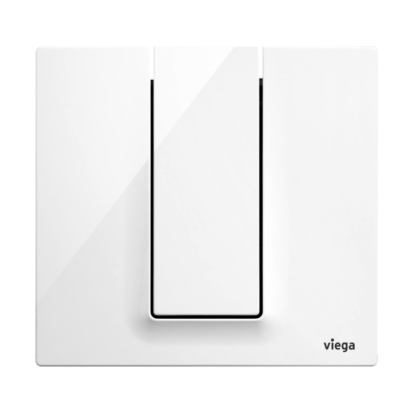 Immagine di Viega VISING FOR STYLE 14 placca di comando per orinatorio, risciacquo a una quantità, tasto rettangolare, colore bianco alpino 654566