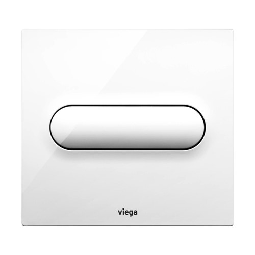 Immagine di Viega VISING FOR STYLE 11 placca di comando per orinatorio, risciacquo a una quantità, tasto ovale, colore bianco alpino 598501