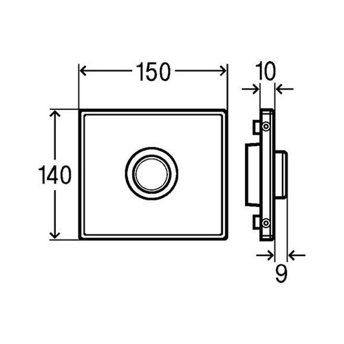 Immagine di Viega VISIGN FOR PUBLIC placca di comando per orinatorio, risciacquo a una quantità, tasto rotondo, placca in acciaio inossidabile spazzolato 721930