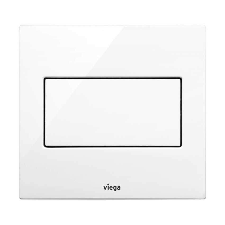 Immagine di Viega VISING FOR STYLE 12 placca di comando per orinatoio, risciacquo a una quantità, tasto rettangolare, colore bianco alpino 598747