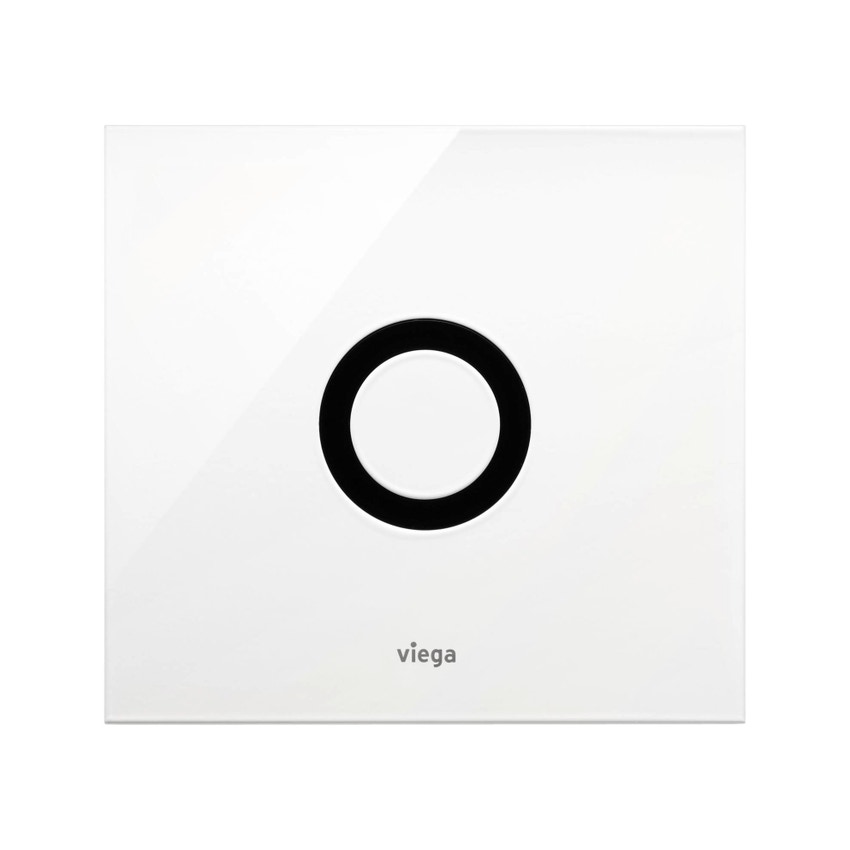 Immagine di Viega VISING FOR MORE 100  placca di comando per orinatorio, risciacquo a una quantità, tasto rotondo, colore bianco alpino 735531