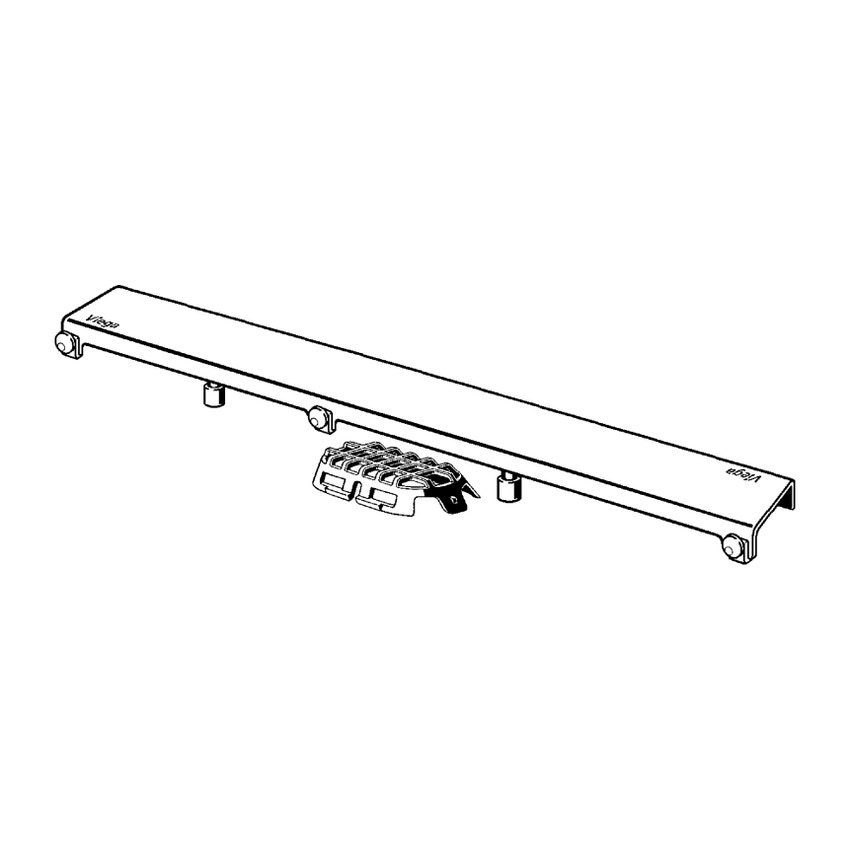 Immagine di Viega ADVANTIX griglia corriacqua visign ER10 profilo quadrato da 75 cm versione spazzolato 737153