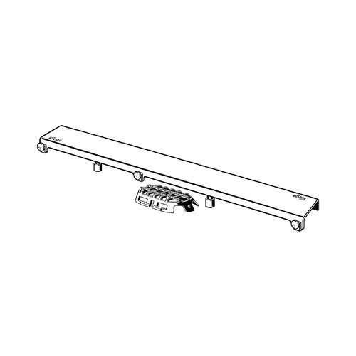 Immagine di Viega ADVANTIX griglia corriacqua visign ER10 profilo quadrato da 80 cm versione spazzolato 737160
