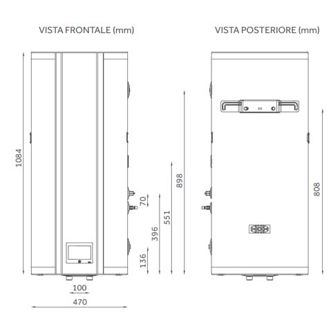 Immagine di Haier AN100 Accumulo per acqua calda sanitaria, a parete, capacità 94 litri AN100S2ST1FA