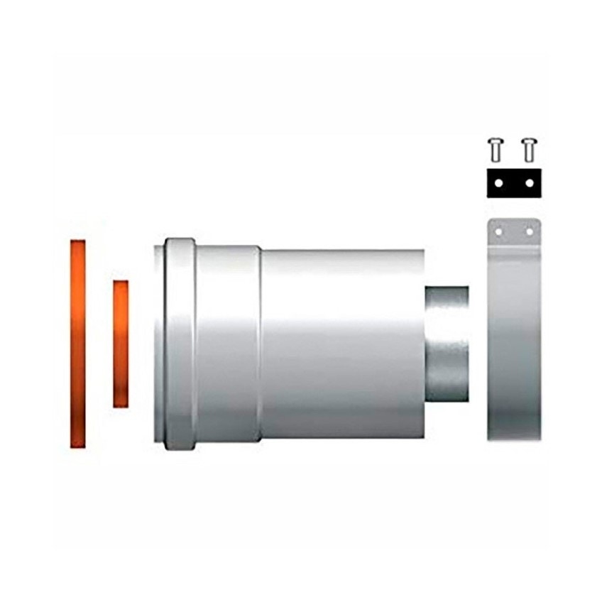 Immagine di Ariston Kit scarico coassiale Ø60/100 partenza verticale CONDENS bianco, senza curva e scarico fumi 3318079