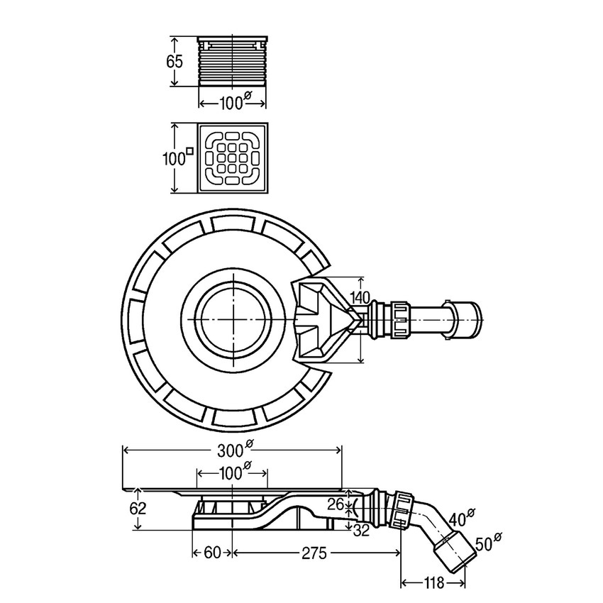Immagine di Viega ADVANTIX pozzetto a pavimento 62 mm (modello per ristrutturazioni) 687694