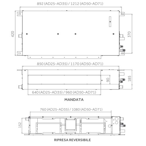 Immagine di Haier CANALIZZATO SLIM Bassa pressione R32 Climatizzatore canalizzabile dual split inverter Wi-Fi | unità esterna 5 kW unità interne 12000+18000 BTU 2U50S2SM1FA-3+AD[35|50]S2SS1FA(H)