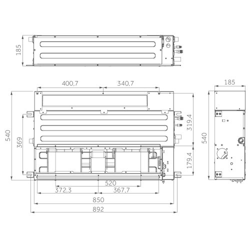 Immagine di Haier CASSETTE A 1 VIA R32 Climatizzatore a cassetta dual split inverter Wi-Fi | unità esterna 7 kW unità interne 9000+18000 BTU 3U70S2SR5FA+AB[25|50]S2SA1FA(H)