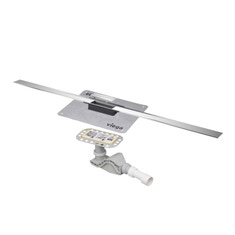 Immagine di Viega ADVANTIX CLEVIVA Profilo Corriacqua L.120cm, griglia, sifone, flangia di montaggio, guaina impermeabilizzante premontata, finitura acciaio inox/opaco 794484