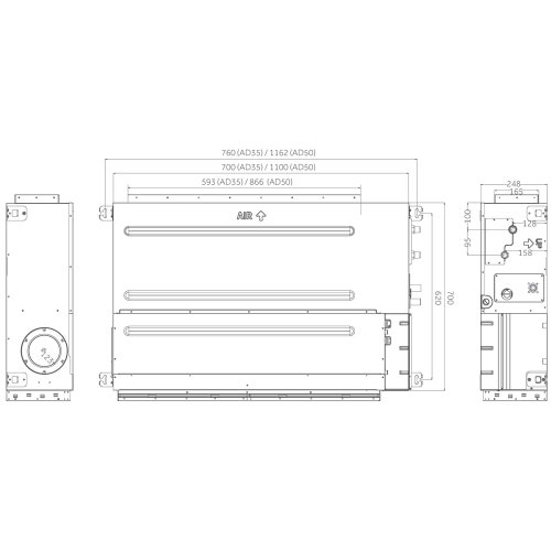 Immagine di Haier CANALIZZATO Media pressione Climatizzatore canalizzabile dual split inverter Wi-Fi | unità esterna R32 9 kW unità interne 12000+12000 BTU 5U90S2SS5FA+AD[35|35]S2SM9FA(H)