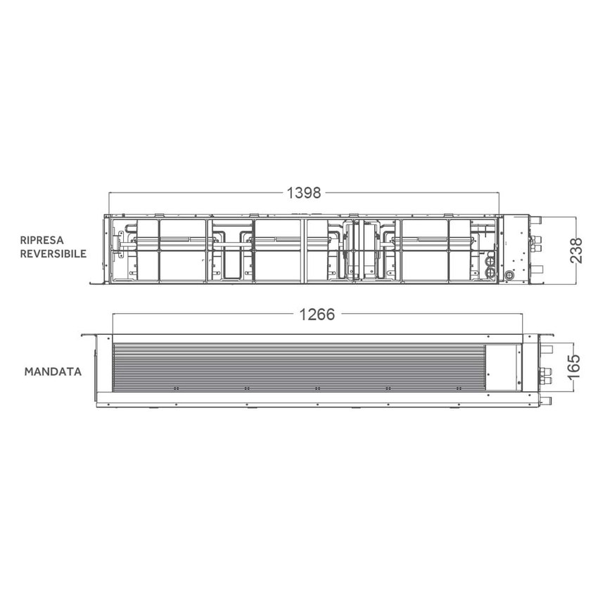 Immagine di Haier CANALIZZATO Media pressione R32 Unità interna canalizzabile mono/multisplit Wi-Fi, 43000 BTU (comando escluso) AD125S2SM9FA(H)