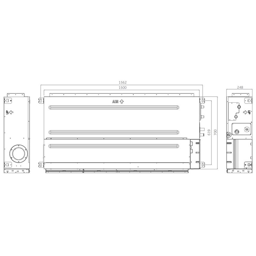 Immagine di Haier CANALIZZATO Media pressione R32 Unità interna canalizzabile mono/multisplit Wi-Fi, 48000 BTU (comando escluso) AD140S2SM9FA(H)