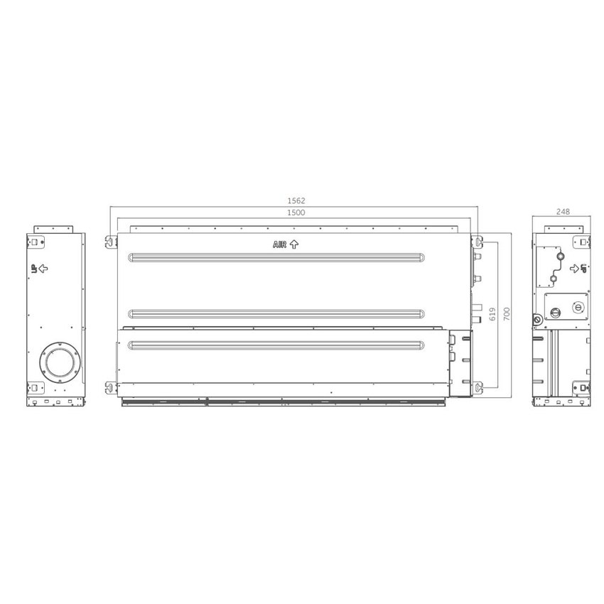 Immagine di Haier CANALIZZATO Media pressione R32 Unità interna canalizzabile mono/multisplit Wi-Fi, 55000 BTU (comando escluso) AD160S2SM9FA(H)