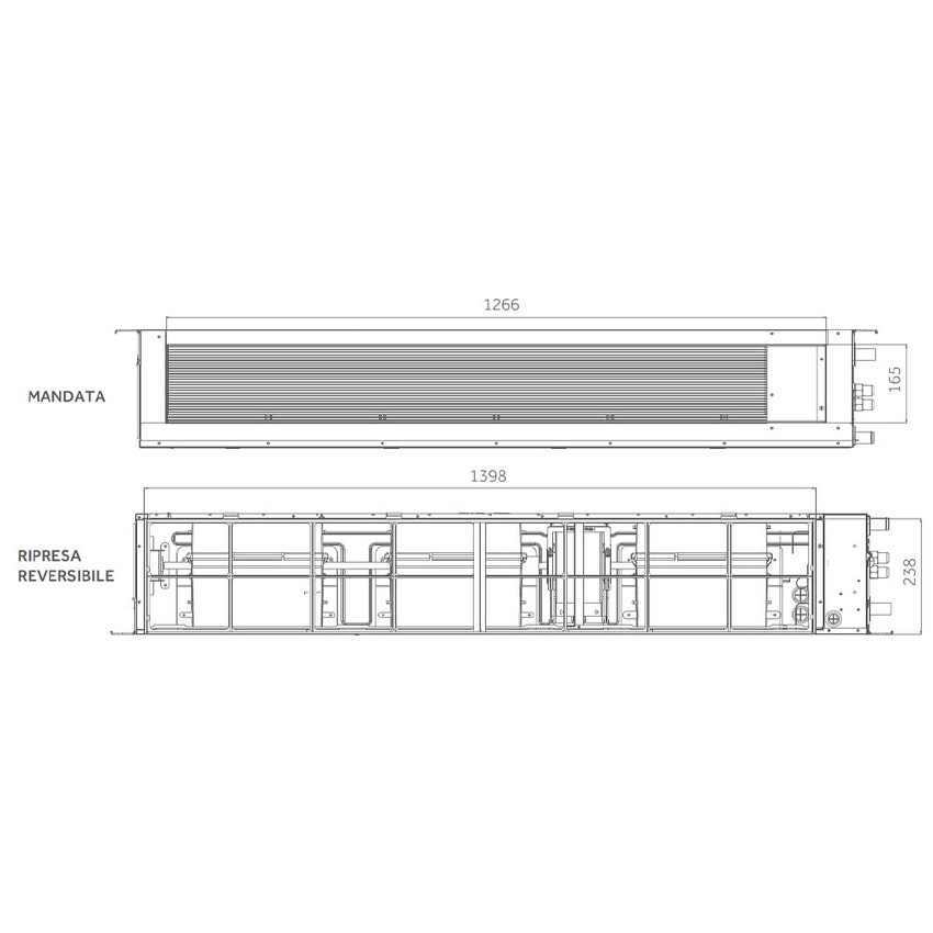 Immagine di Haier CANALIZZATO Media pressione R32 Unità interna canalizzabile mono/multisplit Wi-Fi, 55000 BTU (comando escluso) AD160S2SM9FA(H)