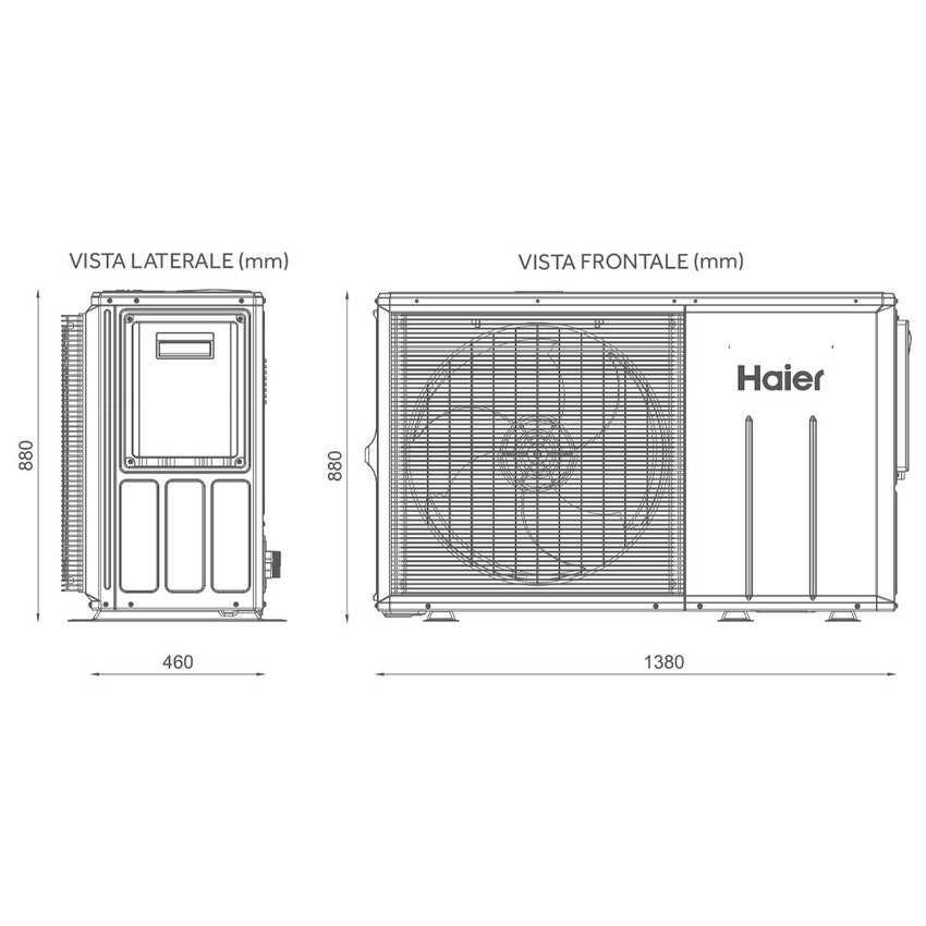 Immagine di Haier R290 MONOBLOCCO Sistema composto da pompa di calore 14 kW monofase e CONTROL BOX con Wi-Fi e comando incluso AW142MXGHA+ATW-A03N
