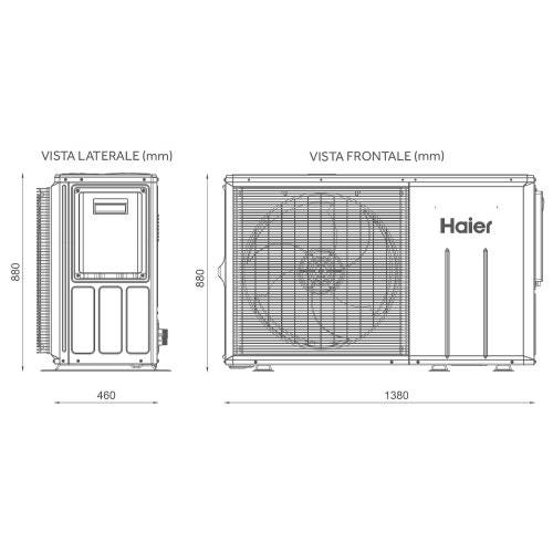 Immagine di Haier R290 MONOBLOCCO Sistema composto da pompa di calore 16 kW monofase e CONTROL BOX con Wi-Fi e comando incluso AW162MXGHA+ATW-A03N