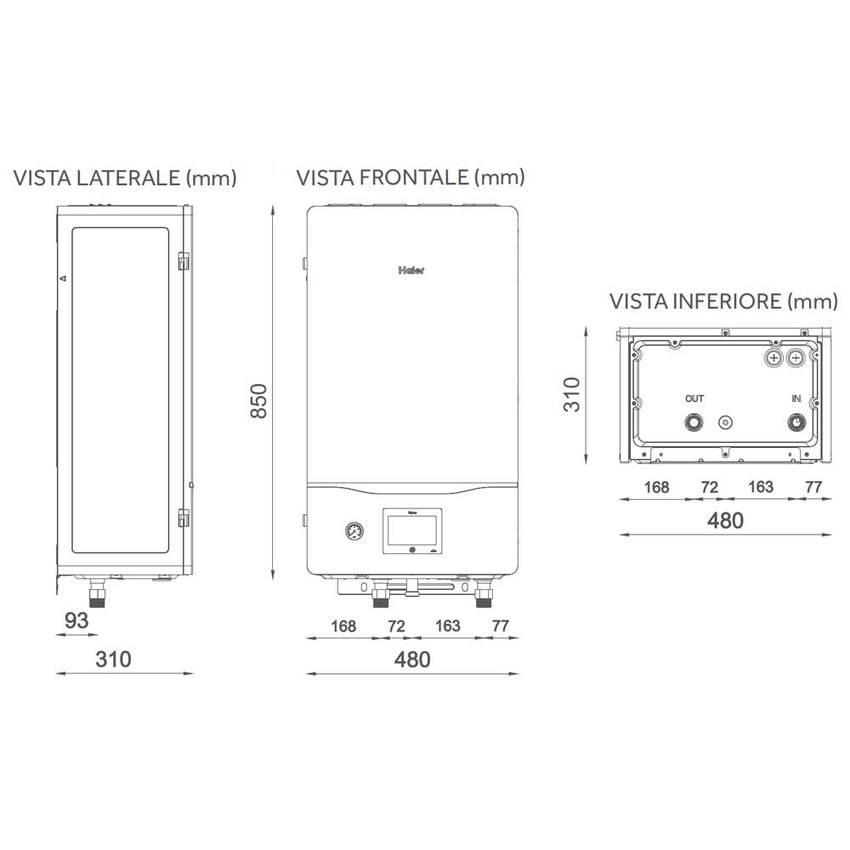Immagine di Haier Modulo idronico per riscaldamento, raffrescamento e produzione ACS, monofase, con resistenza di backup 1+2 HU102WAHYA