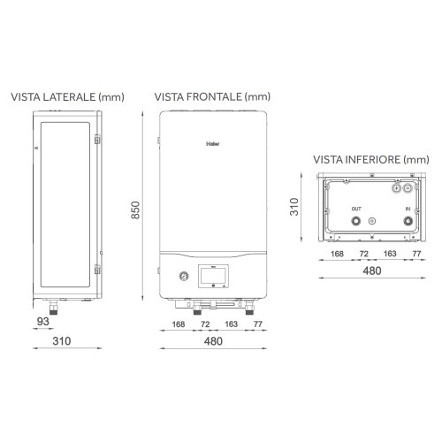 Immagine di Haier Modulo idronico per riscaldamento, raffrescamento e produzione ACS, monofase, con resistenza di backup 2+4 HU162WAHYA