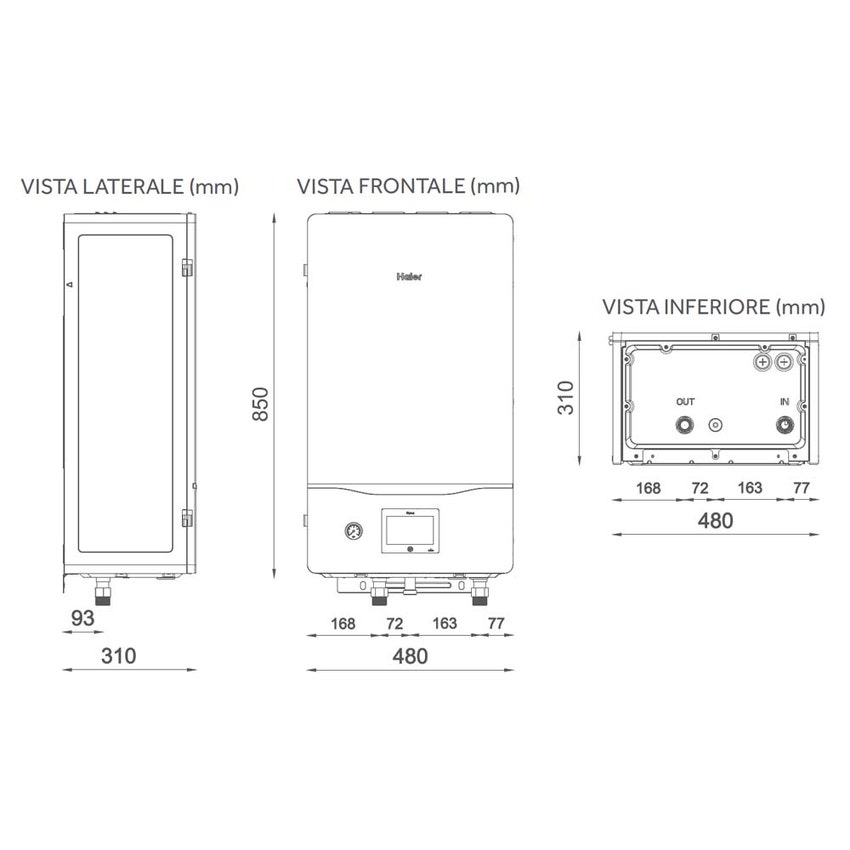 Immagine di Haier Modulo idronico per riscaldamento, raffrescamento e produzione ACS, monofase, con resistenza di backup 2+4 HU162WAHYA