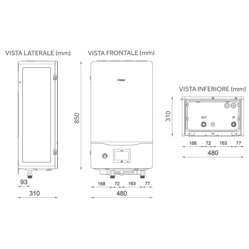 Immagine di Haier Modulo idronico per riscaldamento, raffrescamento e produzione ACS, trifase, con resistenza di backup 2+4 HU16NWAHYAE3