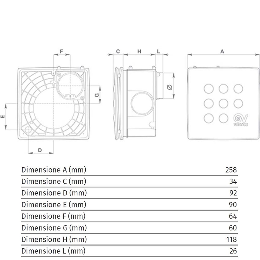 Immagine di Vortice MICRO 100 I aspiratore centrifugo da incasso per la ventilazione, senza timer, da parete e soffitto 12017