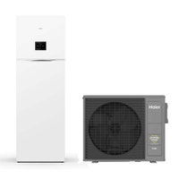 Immagine di Haier ALL IN ONE R290 Sistema composto da pompa di calore Inverter 5 kW monofase e modulo idronico 200 litri per produzione ACS con resistenza di backup 1+2 AW052HSGHA+HU102F20AHYA
