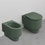 Immagine di Cielo OTIS set sanitari a terra, vaso senza brida con sedile a discesa rallentata e bidet monoforo, colore alga finitura lucido OTVAKAL+CPVOTTFAL+OTBIAL