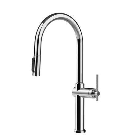 Immagine di Gessi HABITO miscelatore con doccetta estraibile doppio-getto e bocca girevole per lavello, con funzione acqua filtrata, finitura cromo 60872#031
