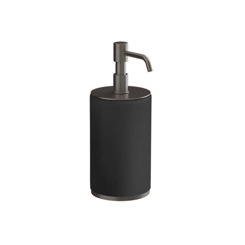 Immagine di Gessi ACCESSORIES dispenser sapone d'appoggio colore nero, finitura black metal brushed PVD 66438#707