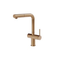 Immagine di Gessi INEDITO miscelatore con bocca girevole per lavello, con funzione acqua filtrata, finitura warm bronze brushed PVD 60572#726