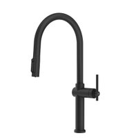 Immagine di Gessi HABITO miscelatore con doccetta estraibile doppio-getto e bocca girevole per lavello, con funzione acqua filtrata, colore nero finitura opaco 60872#299