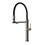 Immagine di Gessi 316 FLESSA miscelatore semi-professionale monocomando H.50 cm, con bocca girevole e doccetta estraibile doppio-getto, finitura steel brushed 60210#239