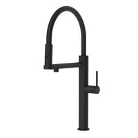 Immagine di Gessi 316 FLESSA miscelatore semi-professionale monocomando H.50 cm, con bocca girevole e doccetta estraibile doppio-getto, colore nero finitura opaco 60210#299