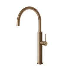 Immagine di Gessi 316 miscelatore monocomando H.47 cm, con bocca girevole, finitura warm bronze brushed PVD 60016#726