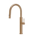 Immagine di Gessi 316 miscelatore monocomando H.47 cm, con bocca girevole e doccetta estraibile doppio getto, finitura warm bronze brushed PVD 60022#726
