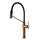 Gessi HABITO miscelatore semi pro H.50 cm per lavello, monocomando, con bocca girevole e doccetta estraibile doppio getto, finitura warm bronze brushed PVD 60664#726
