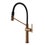 Immagine di Gessi HABITO miscelatore semi pro H.50 cm per lavello, monocomando, con bocca girevole e doccetta estraibile doppio getto, finitura warm bronze brushed PVD 60664#726