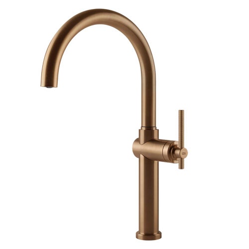 Immagine di Gessi HABITO miscelatore H.43 cm per lavello, monocomando, con bocca girevole, finitura warm bronze brushed PVD 60670#726