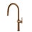 Immagine di Gessi HABITO miscelatore H.50 cm per lavello, monocomando, con bocca girevole e doccetta estraibile mono getto, finitura warm bronze brushed PVD 60672#726