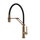 Gessi OFFICINE miscelatore semi pro monocomando, con canna girevole e doccetta estraibile doppio getto, finitura warm bronze brushed PVD 60055#726