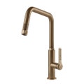 Immagine di Gessi OFFICINE miscelatore monocomando, con canna girevole e doccetta estraibile, finitura warm bronze brushed PVD 60053#726